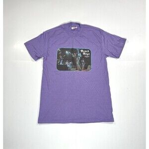 Vintage 80s The Beach Boys Iron On Graphic Print T-Shirt Purple Size Medium USA